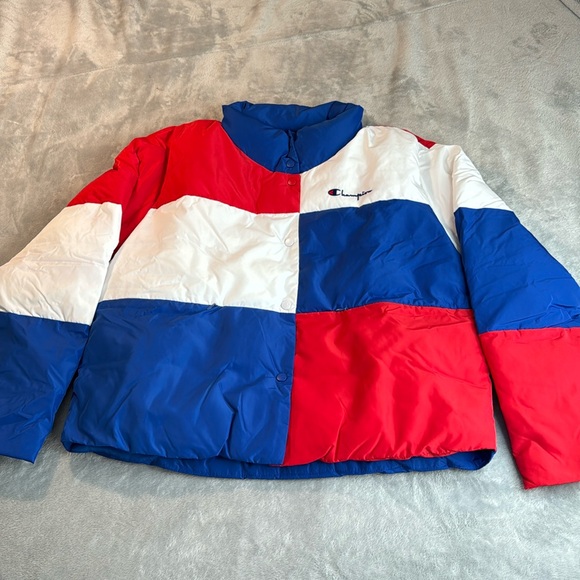 🎯❤️NWOT Champion Colorblock Surf The Web Puffer Jacket - Picture 5 of 14